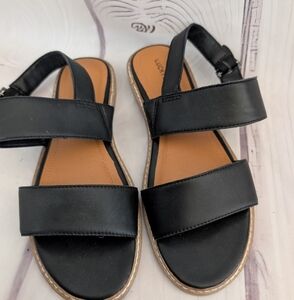 Lucky Brand Black Slide Sandals with Wide Straps